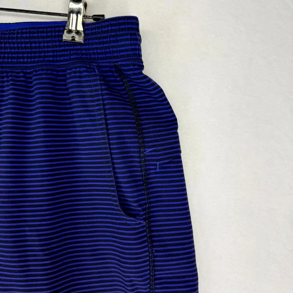 Lululemon Men's Black‎ and Blue Striped Athletic Shorts Size S